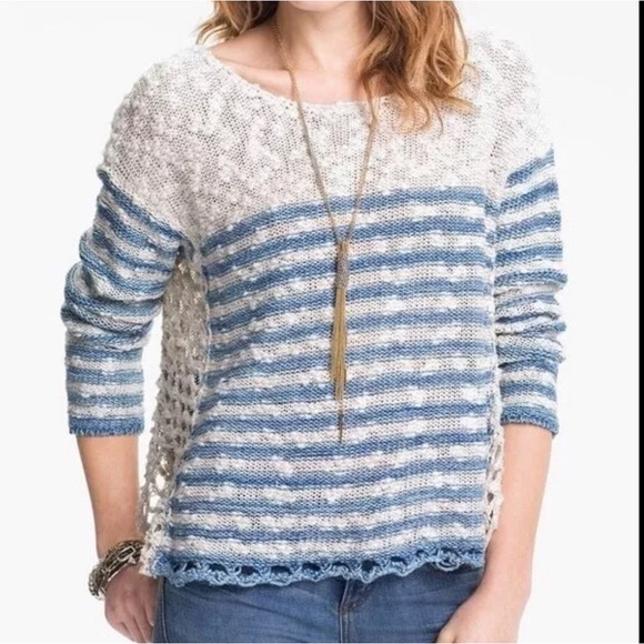 Free People Crochet Knit Pullover Sweater - Picture 1 of 8